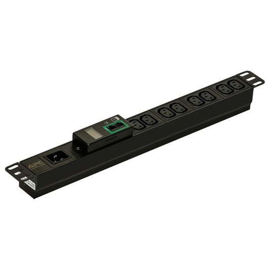 APC Easy Rack PDU Metered 1U | 16A Input | 230V Output | 8 x IEC C13 Outlets | 3680VA Load Capacity | Black | EPDU1016M