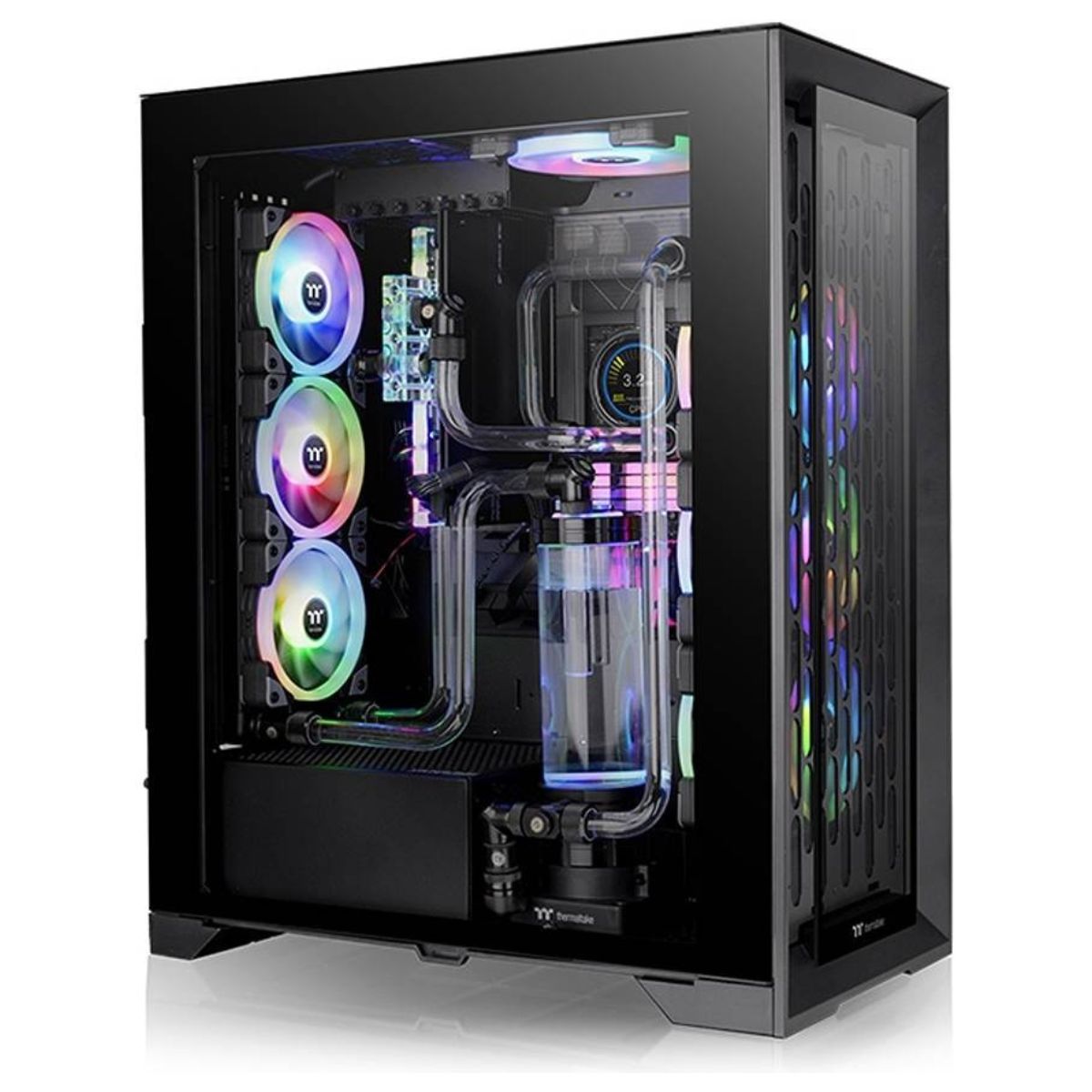 Thermaltake CTE T500 TG ARGB Full Tower ATX PC Case, 4mm Tempered Glass Panel, Fits Up 12* 120mm Fans & 420mm Radiator, Active Cooling, USB 3.2 Type-C *1, USB 3 *2, Black | CA-1X8-00F1WN-01