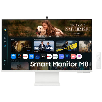 Samsung M8 M80F 4K Vision AI Smart Monitor, 32" VA Display, 4K Resolution, 60Hz Refresh Rate, 4ms (GTG) Response Time, Tizen OS, Adaptive Picture, Game Bar 2.0, White