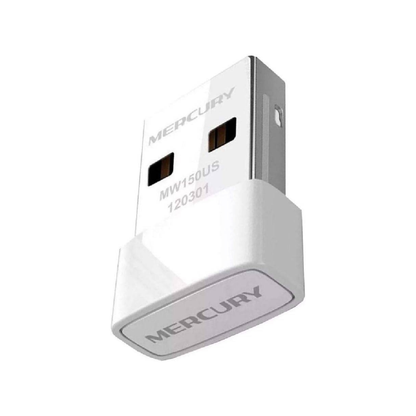 MERCUSYS MW150US N150 Wi-Fi 4 Nano USB Adapter | 150 Mbps 2.4 GHz | USB 2.0 | Soft AP Mode | WPA3 | White