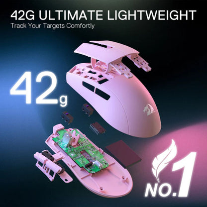 Redragon K1NG M724 Wired Gaming Mouse | 1000Hz Polling Rate | High-Precision Optical Sensor | Black / White / Pink