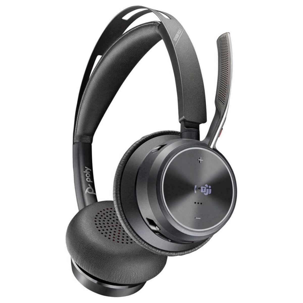 HP Poly Voyager Focus 2 Microsoft Teams Certified USB-C-C Headset with USB-C/A Adapter & Charging Stand, 32 mm Speaker Size, 6 Noise Cancelling Microphone, 1.5m Cable Length, Black | 9T9J6AA