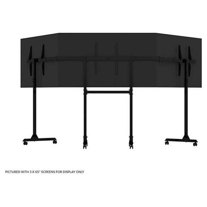 Next Level Racing Free Standing Triple Monitor Stand, Supports 3 x 32"–65" Displays, Up to 450 x 660mm VESA, 70kg Capacity, Matte Black | NLR-A010