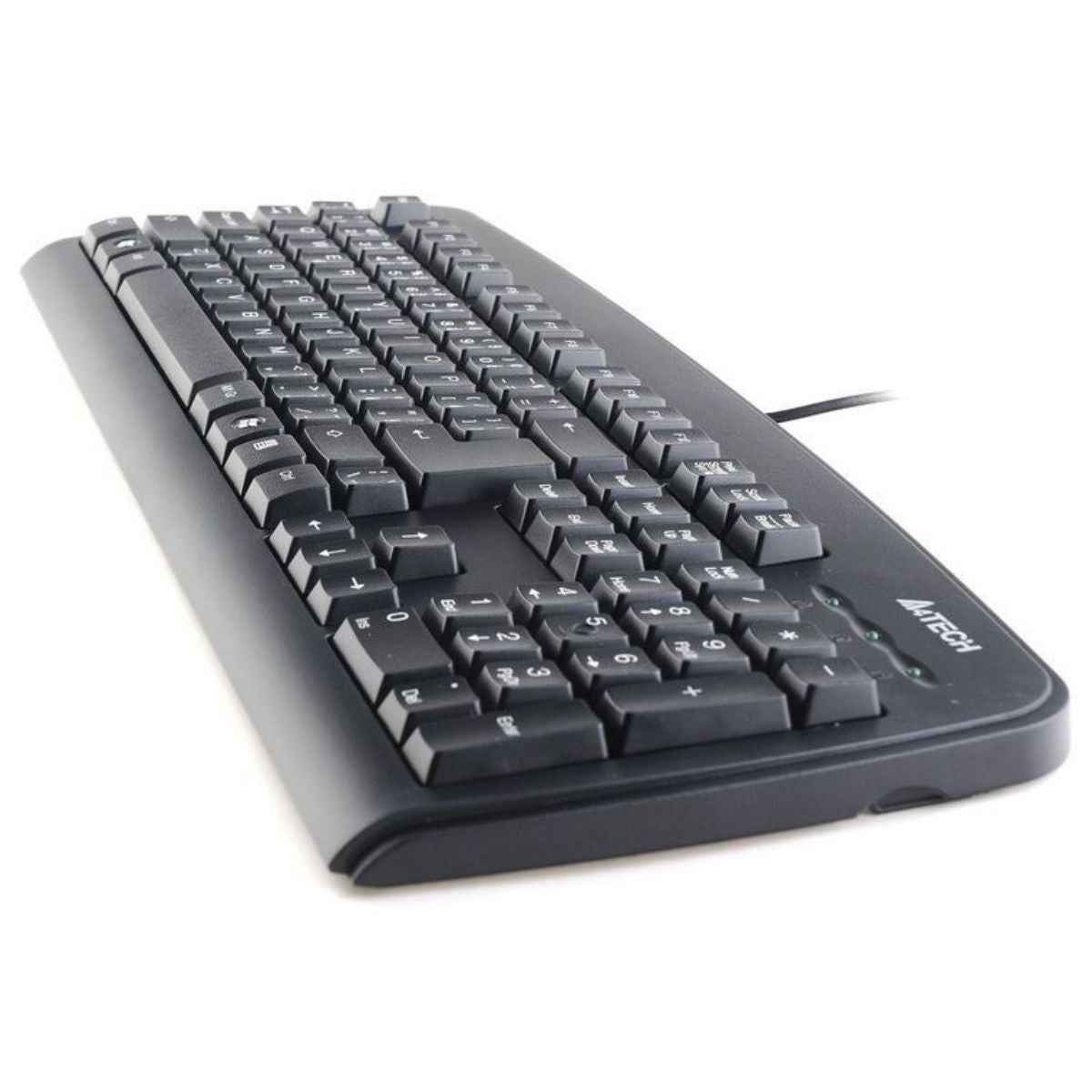 A4Tech KB-720A A-Shape Natural Keyboard – USB / PS2, Splash Proof, English–Arabic Layout (Black)