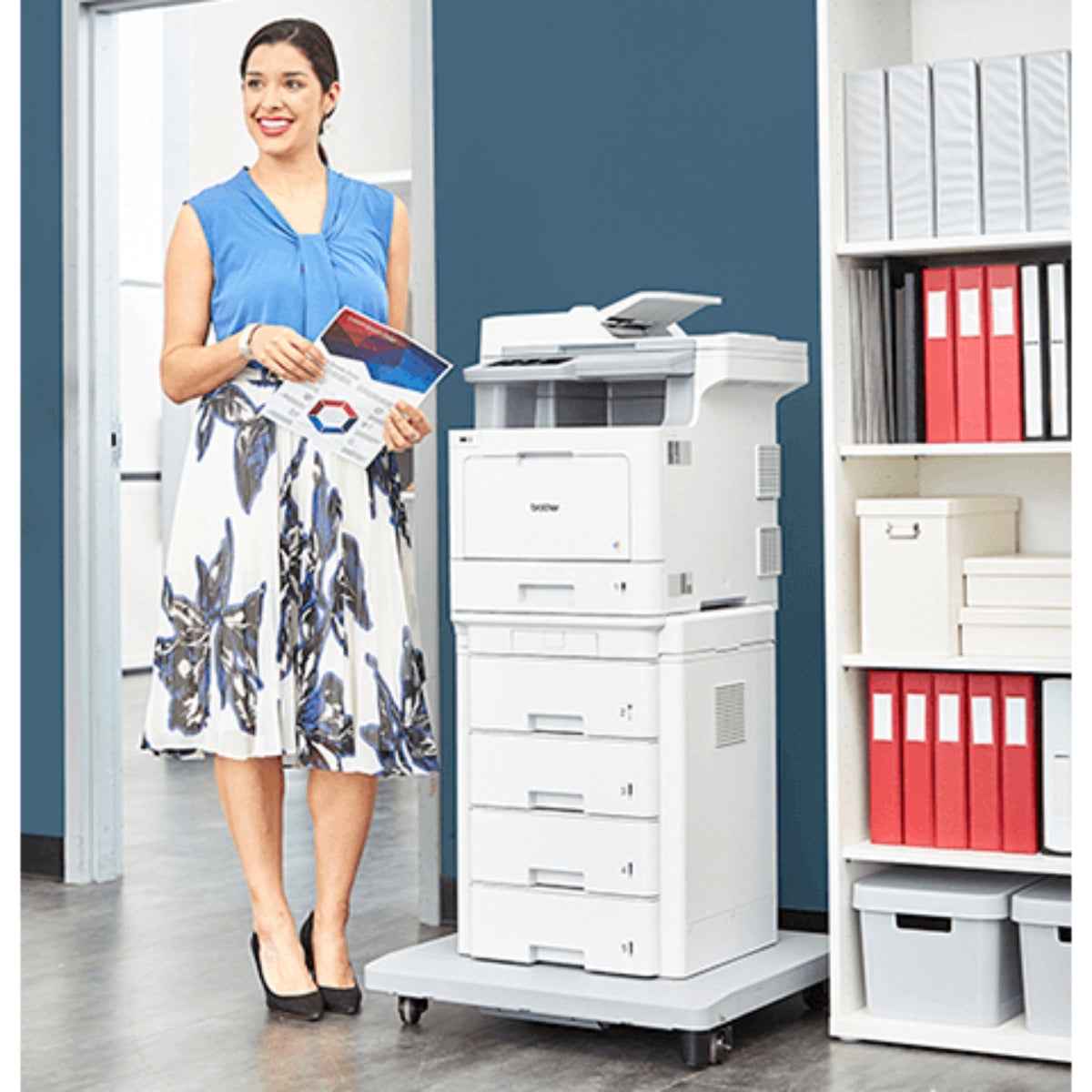 Brother MFC-L9570CDW All-In-One Color Laser Printer, 31ppm Prints Speed, Automatic 2-Sided Print, 100ipm Scan Speed, 6.9" Touchscreen LCD, 300 Sheet Paper Input, White | 8CE88800141