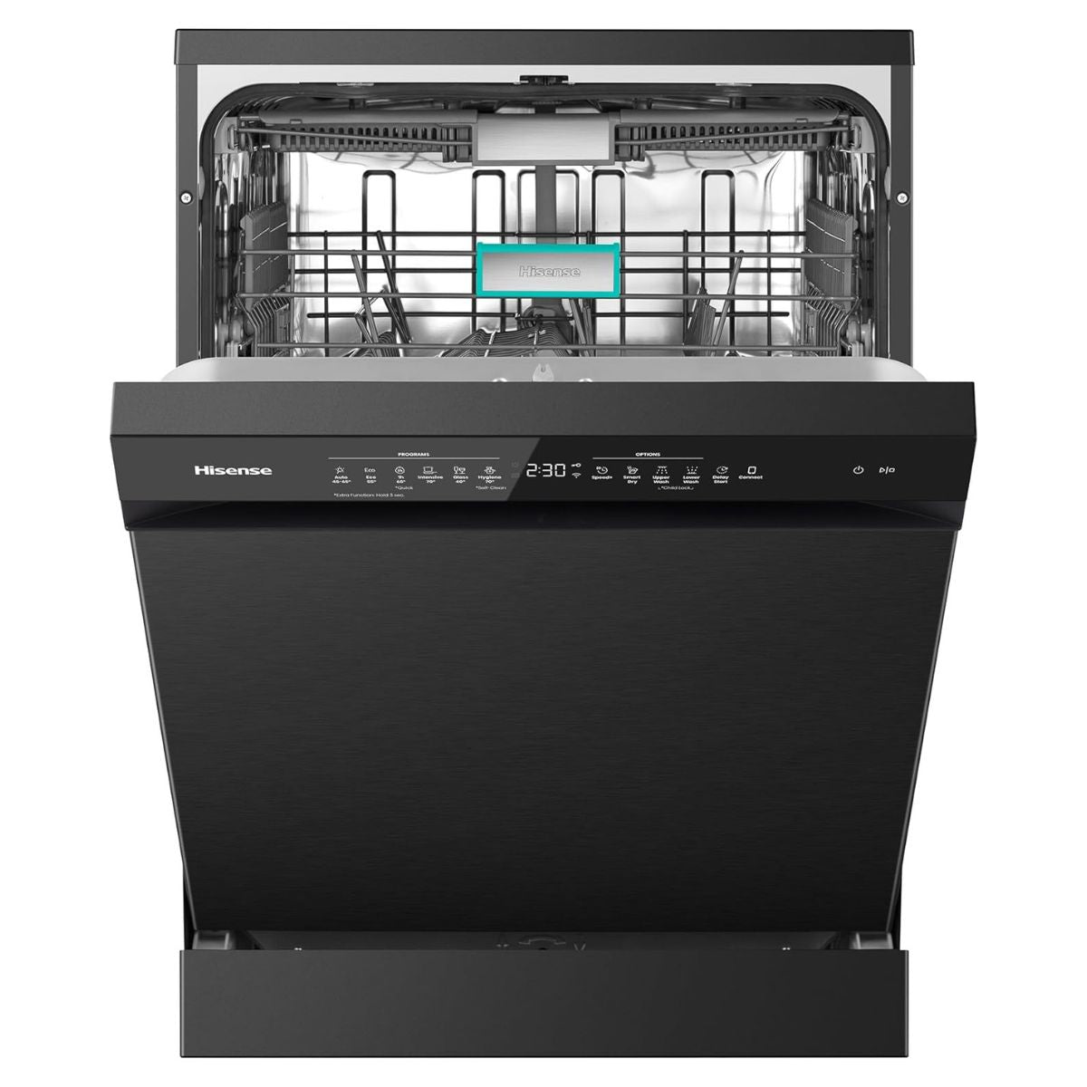 Hisense HS673C90BME Freestanding Dishwasher | 16 Place Settings | WiFi Connectivity | Smart Dry | Three-Level Wash | Inverter Technology | Premium Black