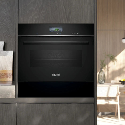 Siemens iQ700 BI710C1B1B Built-In Warming Drawer – 60x14 cm, Black, Push & Pull, Home Connect