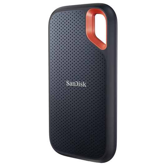 SanDisk Up To 8TB Extreme Portable External SSD, 1050MB/s Read, 1000MB/s Write, USB 3.2 Gen 2 Type-C, IP55, Black/Orange