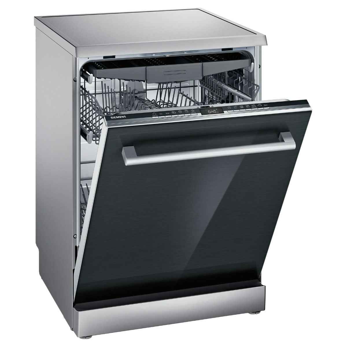 Siemens iQ500 60cm Freestanding Dishwasher – 14 Place Settings, Home Connect, Black (SN23HB62MT)