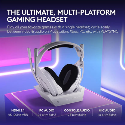 Logitech Astro A50 LIGHTSPEED Wireless Gaming Headset + Base Station (Gen 5) – PRO-G Graphene, Multi-Platform, Bluetooth, USB-C