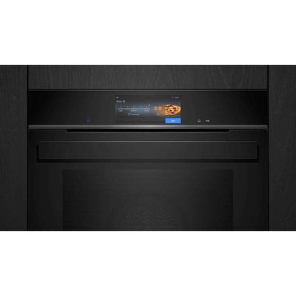Siemens iQ700 Built-In Combi Steam Oven with Sous-Vide Function, Black (Model HS958GED1B)