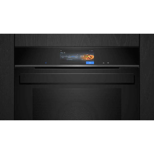 Siemens iQ700 Built-In Combi Steam Oven with Sous-Vide Function, Black (Model HS958GED1B)