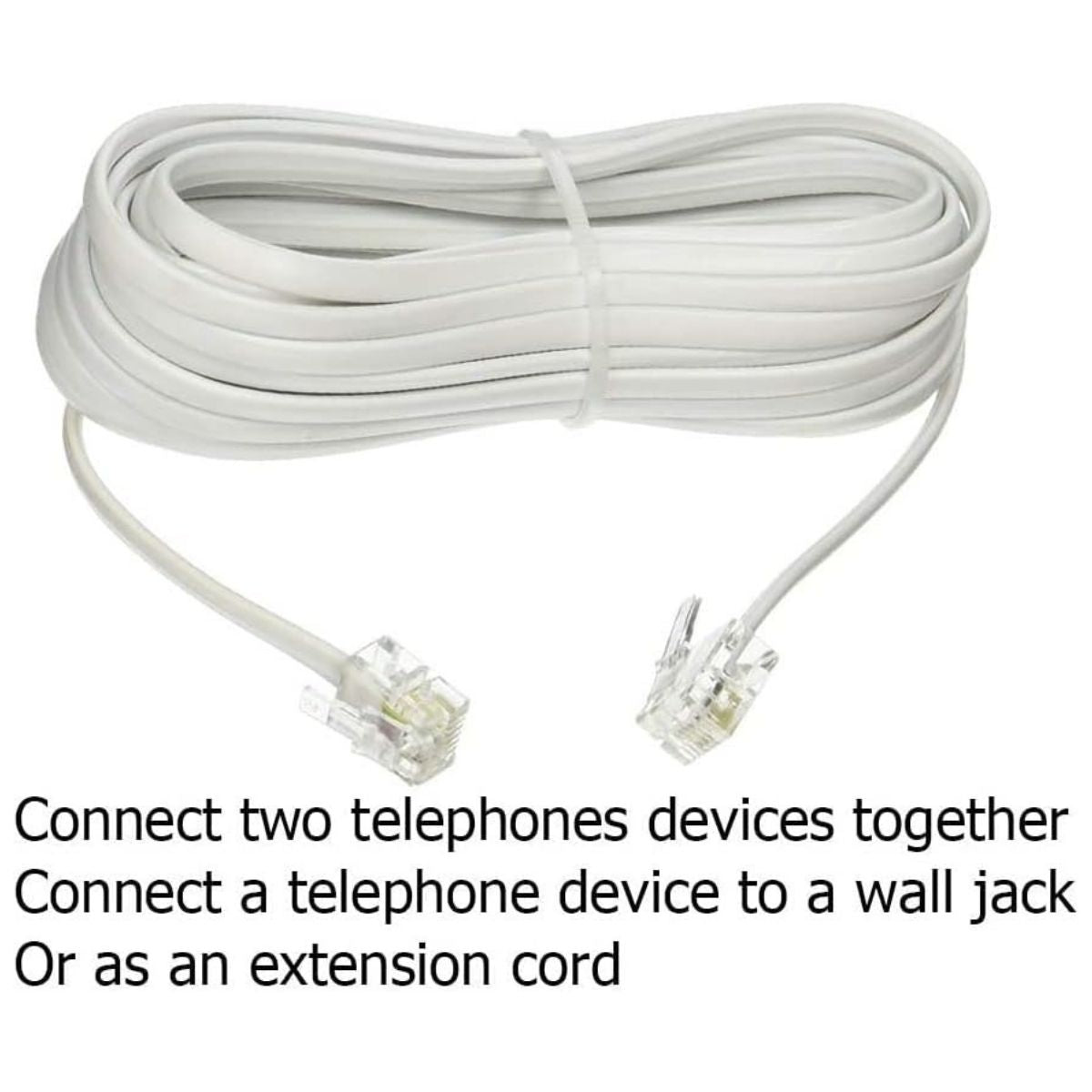 DKURVE RJ-11 6P4C Telephone Landline Extension Cable 0.5M
