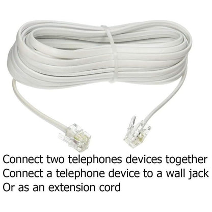 DKURVE RJ-11 6P4C Telephone Landline Extension Cable 0.5M
