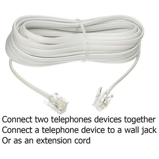DKURVE RJ-11 6P4C Telephone Landline Extension Cable 0.5M