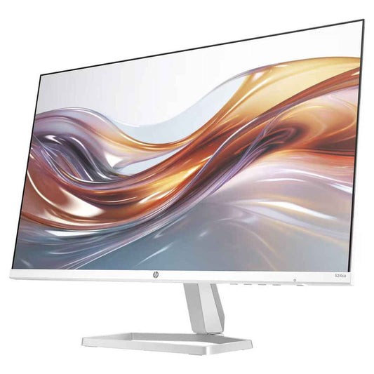 HP Series 5 524SA Monitor – 24" FHD IPS Display, 100Hz Refresh Rate, Built-In Speakers, White/Silver