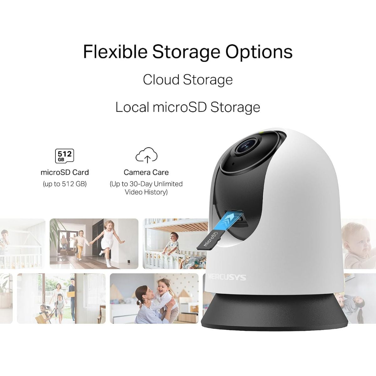MERCUSYS MC210 2K QHD Indoor Pan/Tilt Wi-Fi Camera | 3MP 360° View | Baby Crying Detection | Person Detection | Motion Tracking | Two-Way Audio | 512GB microSD