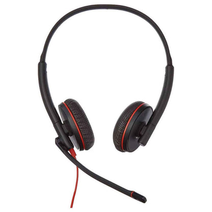 HP Poly Blackwire C3225 Stereo USB-C Headset, Noise-Cancelling Boom Mic, On-Ear Design with SoundGuard, USB-C/3.5mm Compatibility, 270° Rotatable Mic, Black