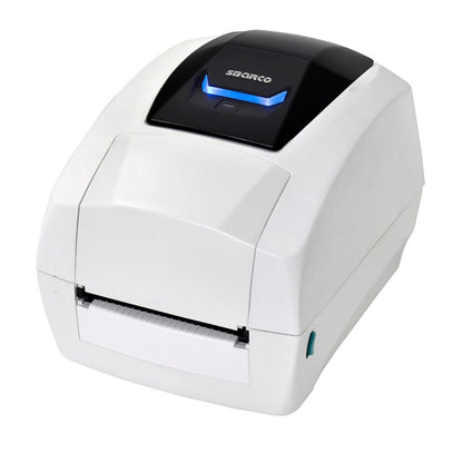 Sbarco T4ES Desktop Thermal Transfer Label Printer, 203 DPI 8 dots/mm Resolution, Up to 5 IPS Print Speed, Moveable Reflective Sensor, Cover Open Sensor, Ribbon Sensor, White | T4ES