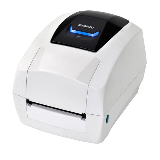 Sbarco T4ES Desktop Thermal Transfer Label Printer, 203 DPI 8 dots/mm Resolution, Up to 5 IPS Print Speed, Moveable Reflective Sensor, Cover Open Sensor, Ribbon Sensor, White | T4ES