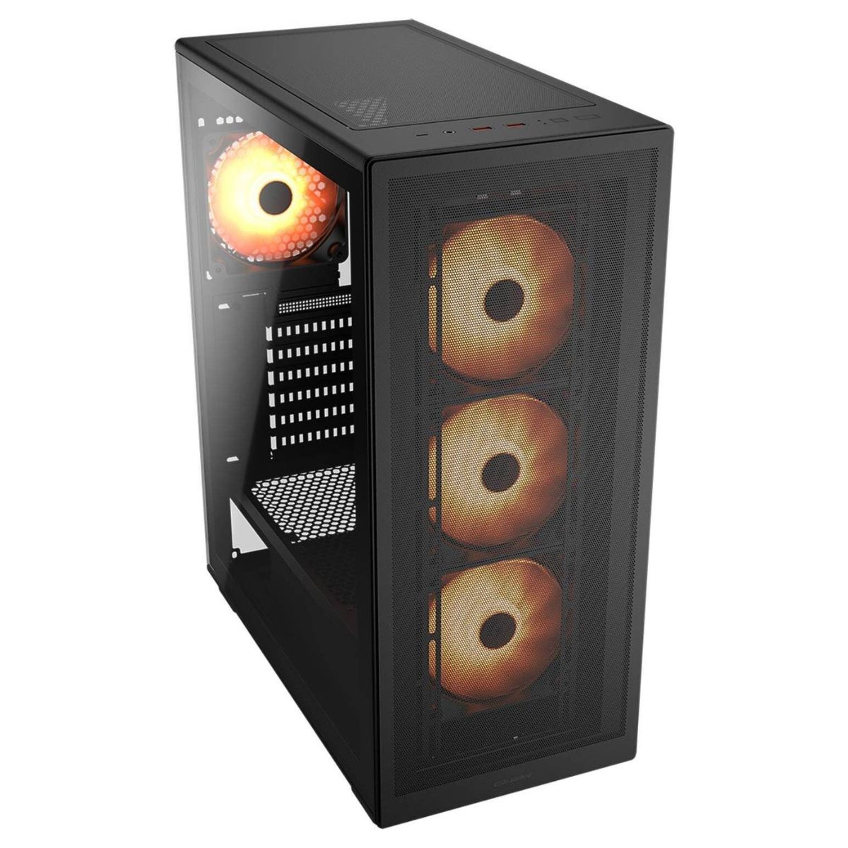 Cougar MX220 RGB Mid Tower Computer Case, 4x 120mm ARGB Fans, 360mm Radiator Support, Ultraslim Mesh Front Panel, Black | 382AC80.0001