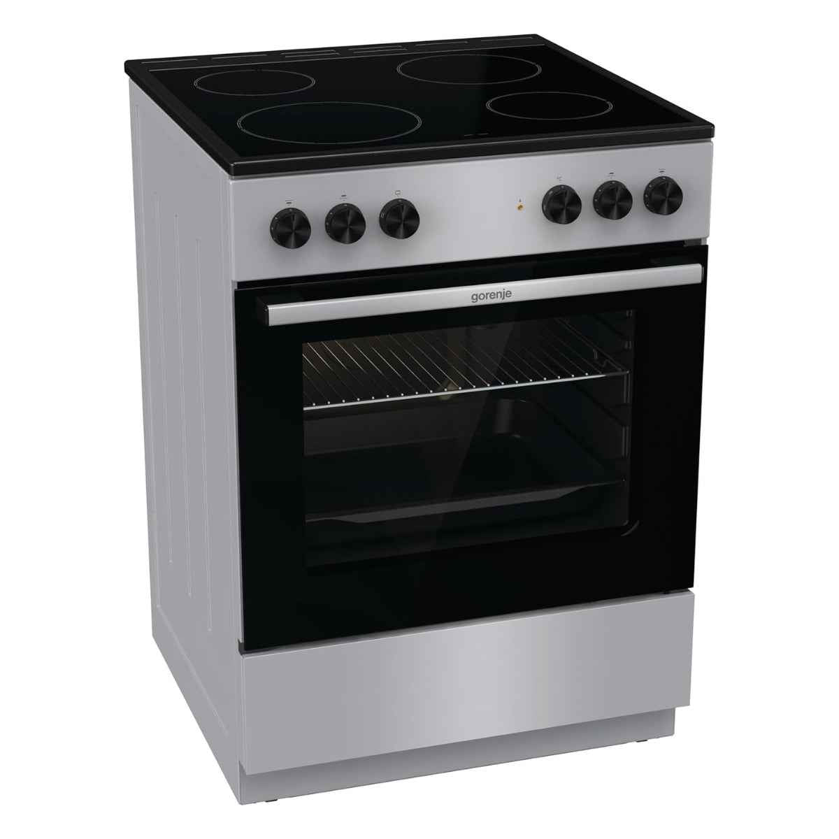 Gorenje GEC6A11SG Electric Cooker – 60cm Width, Ceramic Hob &amp; 65L Oven