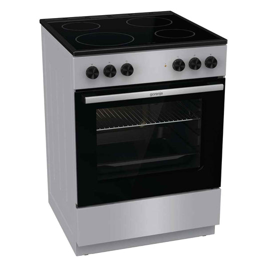 Gorenje GEC6A11SG Electric Cooker – 60cm Width, Ceramic Hob &amp; 65L Oven