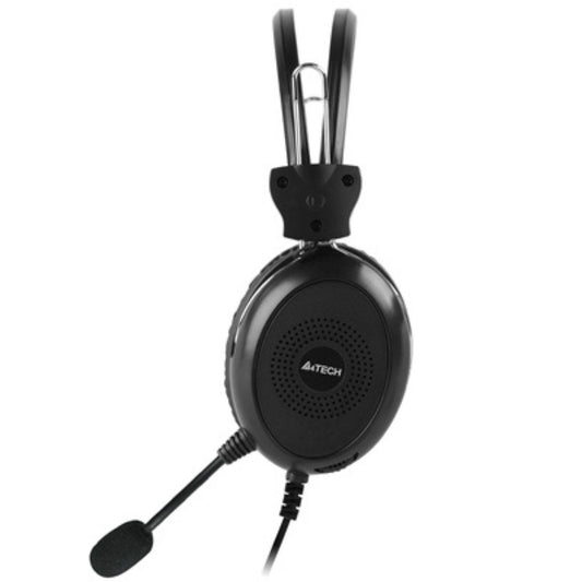 A4Tech HU-30 ComfortFit Stereo USB Headset – 40mm Driver, Noise Cancelling Mic, Volume Control, Black