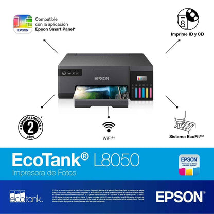 Epson EcoTank L8050 High Volume 6-Colour A4 Photo Printer | Wireless Photo Printer | Ink Filled Machine | With Box | Black | L8050
