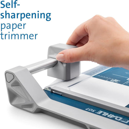 Dahle 507 Craft Creative DIN A4 Self-Sharpening Paper Trimmer | Safety Cutting Protection | Blue | DHL 00507-24040