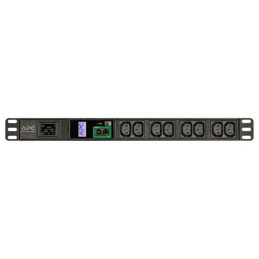APC Easy Rack PDU Metered 1U | 16A Input | 230V Output | 8 x IEC C13 Outlets | 3680VA Load Capacity | Black | EPDU1016M