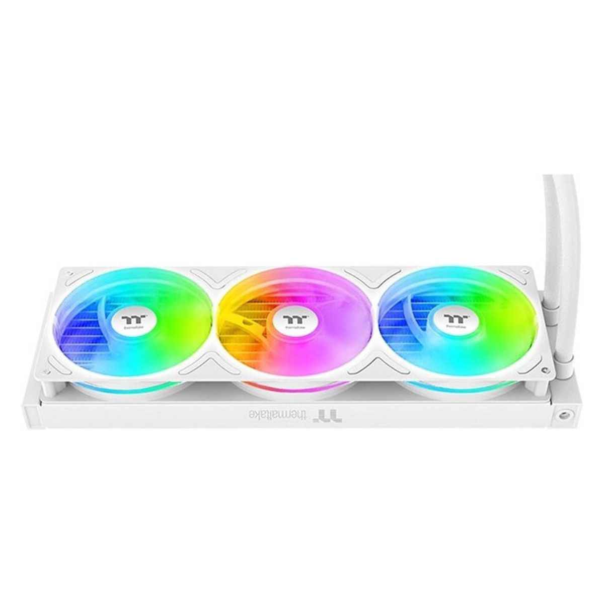 Thermaltake TH360 V3 Ultra ARGB Sync AIO Liquid Cooler, 360mm Radiator, 2500 RPM Fan Speed, 85.29 CFM Airflow, 3.95" TFT-LCD Display, White | CL-W476-PL12SW-A