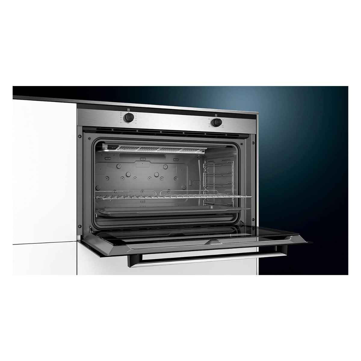 Siemens VG011DBR0M Gas Built-in Oven, Full-Surface Grill/Broiler + Gas Bottom Heating Cooking Method, Integrated Cleaning System, Overheat Protection, Black/Stainless Steel