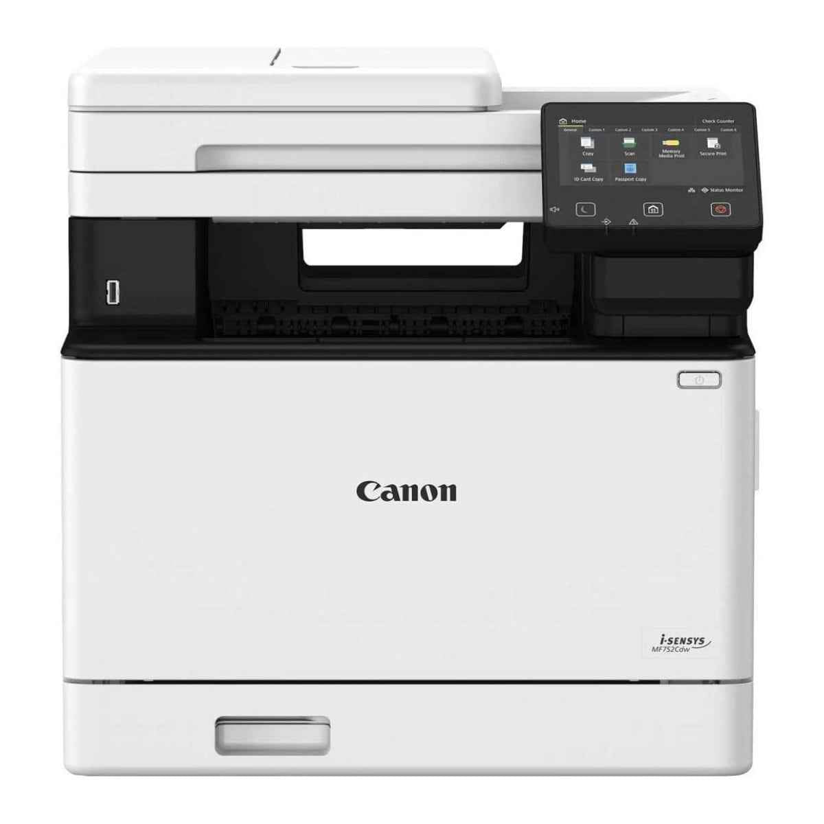 Canon i-SENSYS MF752Cdw Multi-Functional Laser Printer, Print, Copy, Scan, Up to 33ppm Print Speed, 5" LCD Color Touch Panel, Up to 1200 x 1200 dpi Print Resolution, 50-Sheet ADF, White | 752cdw