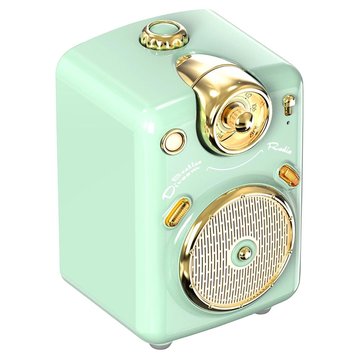 Divoom Fairy-OK Portable Bluetooth Speaker, 7 Voice Modes, Mini Microphone, 10W Output Louder Sound, 2000mAh for 6 Hours, Bluetooth 5 Connectivity, Pink, Green