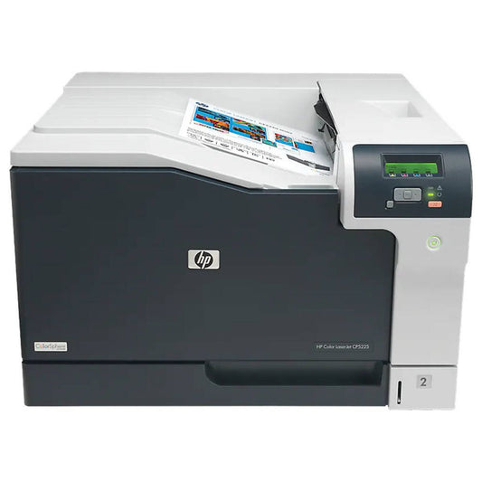 HP CP5225n Color LaserJet A3 Professional Printer, Up to 20ppm Black & Color, Up to 600 x 600 DPI Resolution, 2-Line, 16-Character Backlit Display, 250-Sheet Face-Down Output Bin, White | CE711A