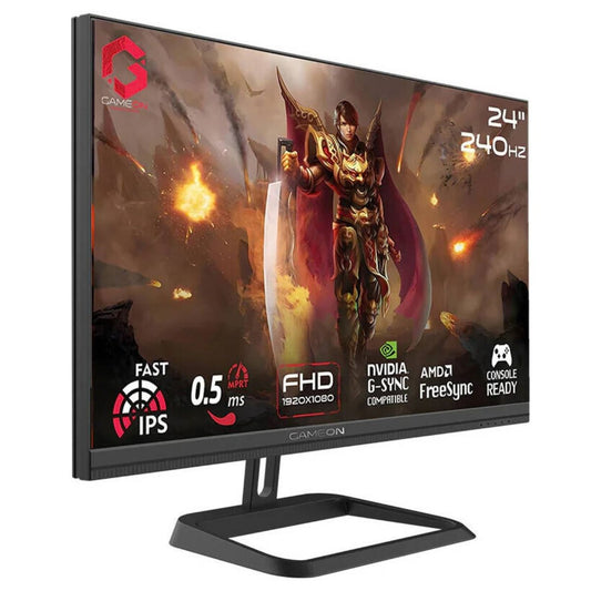 GAMEON GOM24FHD240IPS Midnight Pro Series 24-Inch FHD Fast IPS Gaming Monitor | 240Hz | 0.5ms MPRT | HDMI 2.1 | FreeSync & Adaptive-Sync | GOM24FHD240IPS