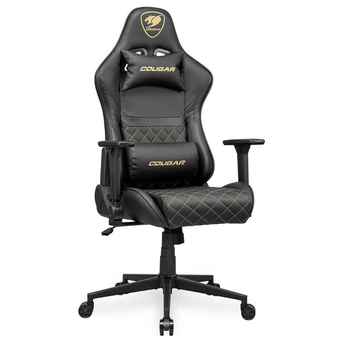 Cougar Armor ONE V2 Gold Gaming Chair – High-Back, 4D Armrests, Woven Fabric Comfort
