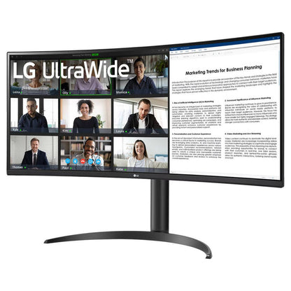 LG 34WR55QK 34" UltraWide Curved Monitor, WQHD (3440x1440), 100Hz, VA Panel, HDR10, USB-C 65W, 21:9 Display, Black