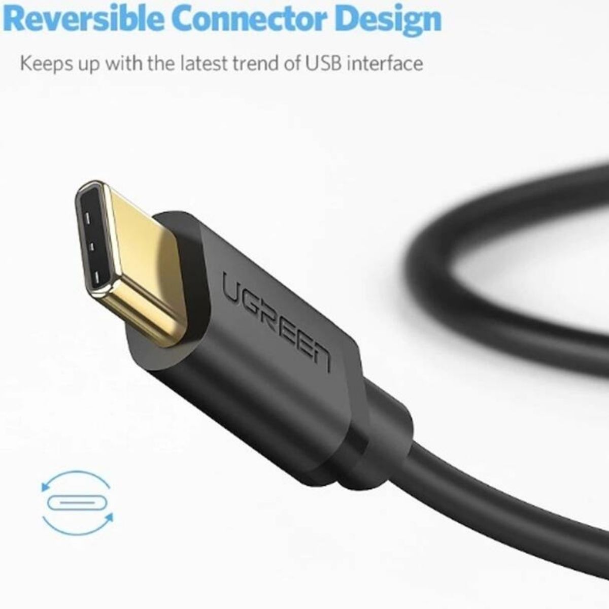 UGREEN 20882 USB 3.0 Type-A Male to USB Type-C Male Cable | 1m | 5Gbps | Up to 3A | Black