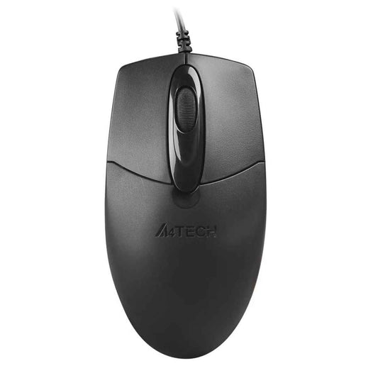 A4Tech OP720S Silent Click Wired Mouse – 1200 DPI, 4-Way Scroll, Dust-Resistant Wheel, Black