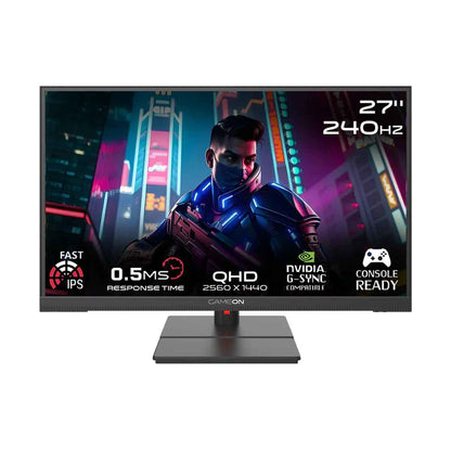 GAMEON GOML27QHD240IPS Midnight Signature Series 27" QHD, 240Hz, MPRT 0.5ms, HDMI 2.1, Fast IPS Mini LED Gaming Monitor (Supports PS5) - Black