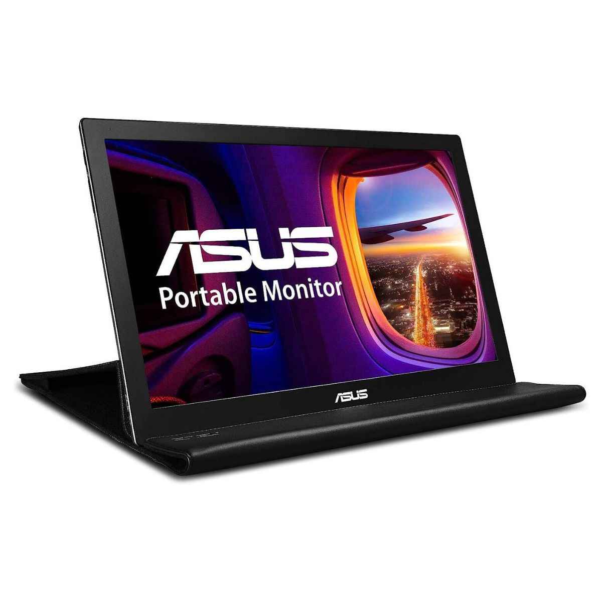 ASUS MB168B Portable Monitor, 15.6" WXGA TN Display, 60Hz Refresh Rate, 11ms Response Time, USB 3.0 Connectivity, Auto-Rotating Display, EzLink Technology, Black | 90LM00I0-B01170