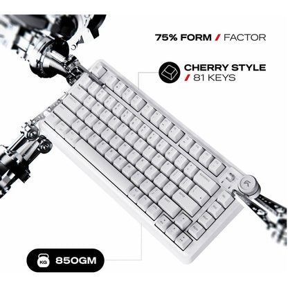 Cybeart Nighthawk 75 Signature Edition Gaming Keyboard – Tri-Mode, RGB, Hot-Swappable, 75% Layout (Batman / Black-Red-Gray / White)