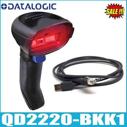 Datalogic QD2220-BKK1S Barcode Scanner, 1D/Linear Codes Decoding Capability, Cable (USB, 2m, Straight), Stand, Protection Class, IP42 Rated Protection, USB Cable, Black | QD2220-BKK1S