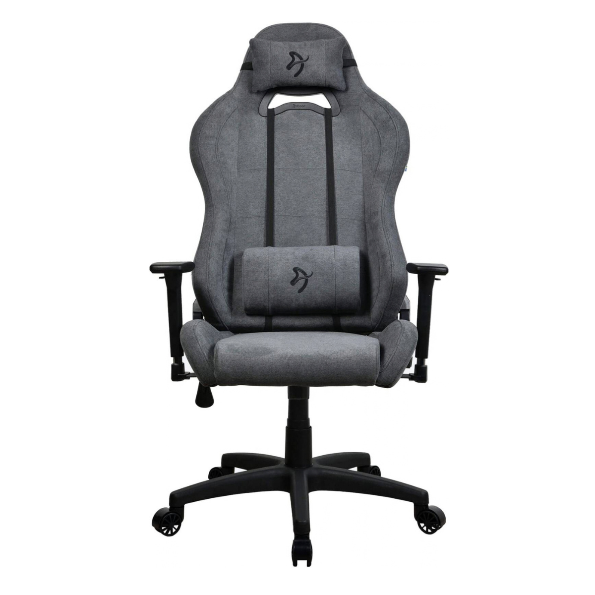 Arozzi Torretta Series Gaming Chair | Soft Fabric Material | 3D Armrests | Adjustable Height &amp; Backrest | Adjustable Lumbar Pillow | Rocking Function | 120kg Capacity | Ash | TORRETTA-SFB-ASH2