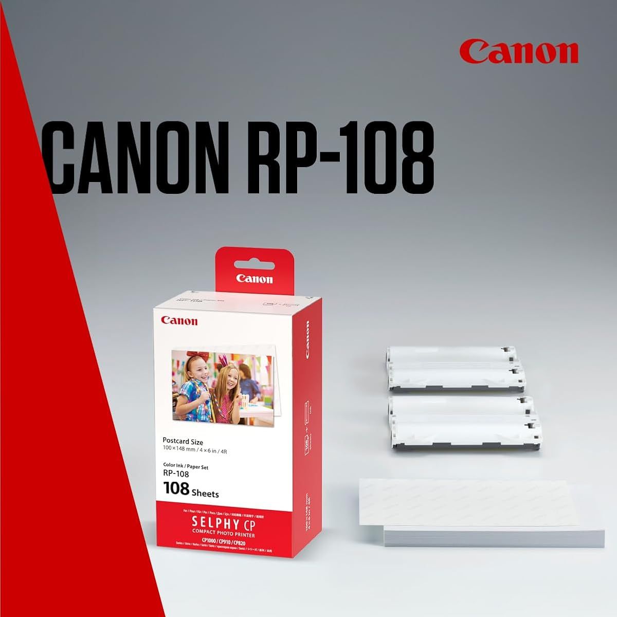 Canon RP-108 Color Ink + 100 x 148 mm Paper Set, 108 Sheets