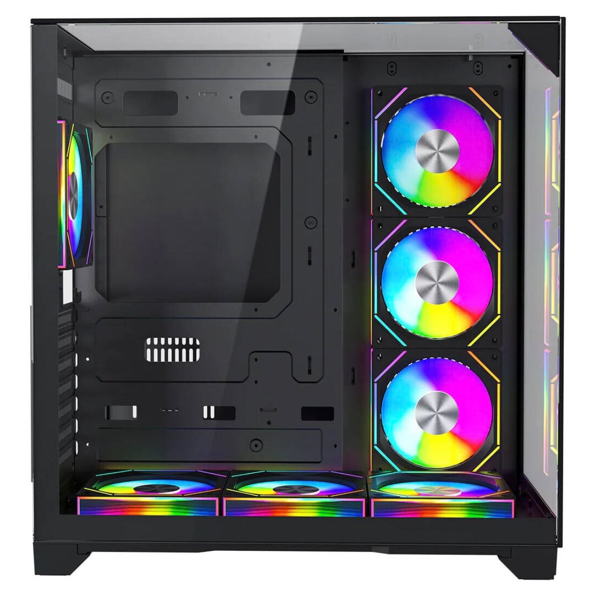 GAMEON Valkyrie I GO-VALKYRIEI-M Mid Tower Gaming Case | ATX / M-ATX / ITX | 7× 120mm ARGB+PWM Fans | 360mm Water Cooling | 400mm GPU Support | Black