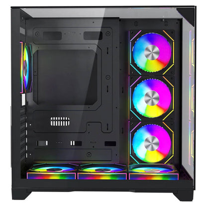 GAMEON Valkyrie I GO-VALKYRIEI-M Mid Tower Gaming Case | ATX / M-ATX / ITX | 7× 120mm ARGB+PWM Fans | 360mm Water Cooling | 400mm GPU Support | Black