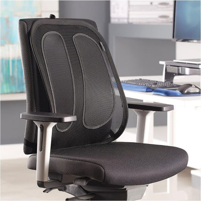 Fellowes Office Suites Mesh Back Support | Full Back Coverage | Tri-Tensioning | Breathable Mesh | Black | 9191301